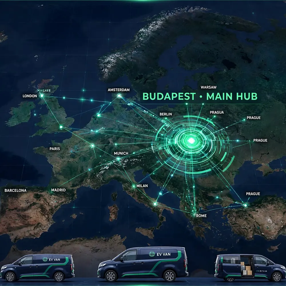 VEHERA European commercial vehicle hub with truck on European map