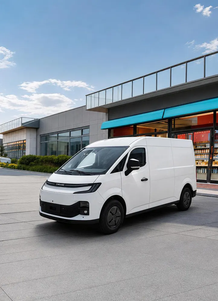 CHEVOO VAN-EM21 Front 45 Degree View - Electric Cargo Van